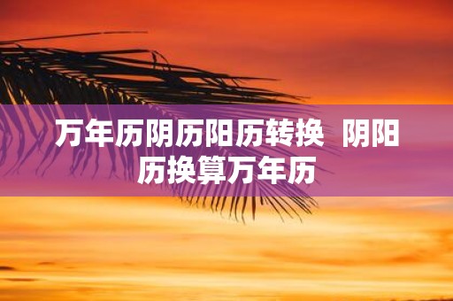 万年历阴历阳历转换 阴阳历换算万年历