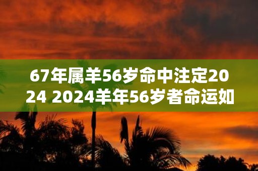 67年属羊56岁命中注定2025 2025羊年56岁者命运如何