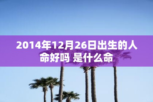 2014年12月26日出生的人命好吗 是什么命