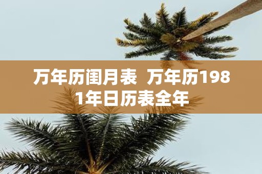 万年历闺月表 万年历1981年日历表全年