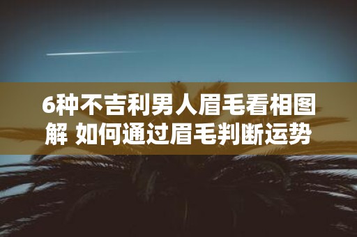 6种不吉利男人眉毛看相图解 如何通过眉毛判断运势