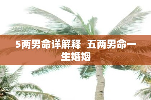 5两男命详解释 五两男命一生婚姻