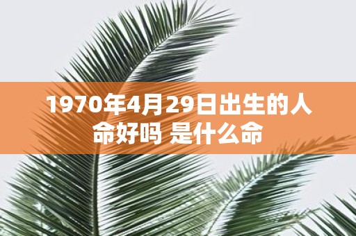 1970年4月29日出生的人命好吗 是什么命