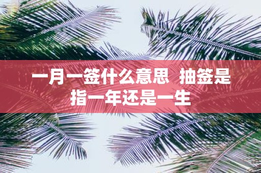 一月一签什么意思 抽签是指一年还是一生