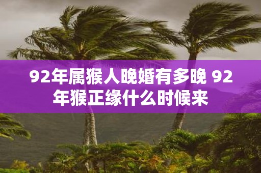 92年属猴人晚婚有多晚 92年猴正缘什么时候来