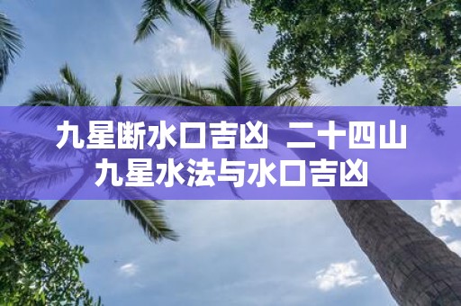 九星断水口吉凶  二十四山九星水法与水口吉凶
