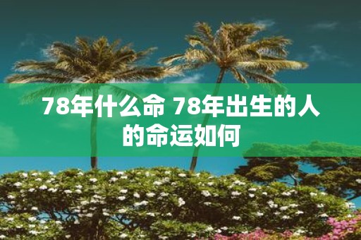 78年什么命 78年出生的人的命运如何