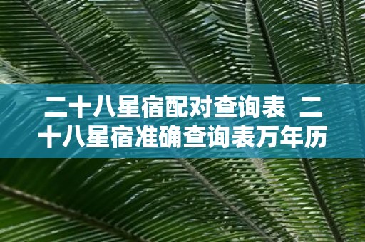 二十八星宿配对查询表 二十八星宿准确查询表万年历