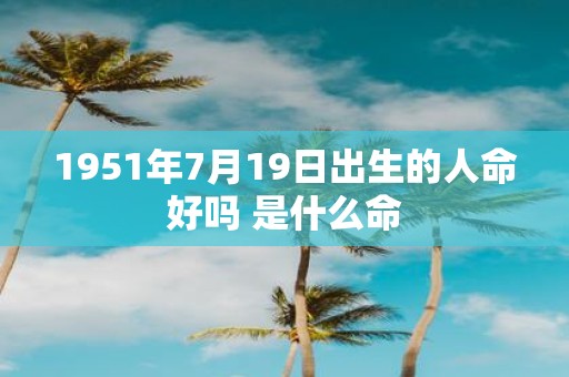 1951年7月19日出生的人命好吗 是什么命