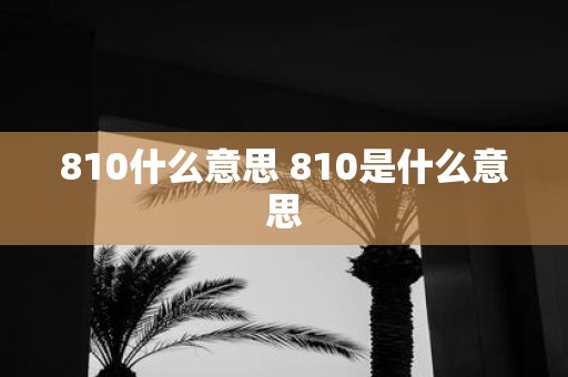810什么意思 810是什么意思