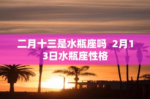 二月十三是水瓶座吗 2月13日水瓶座性格