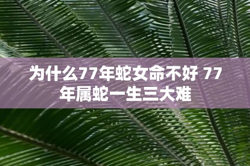 为什么77年蛇女命不好 77年属蛇一生三大难