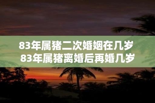 83年属猪二次婚姻在几岁 83年属猪离婚后再婚几岁