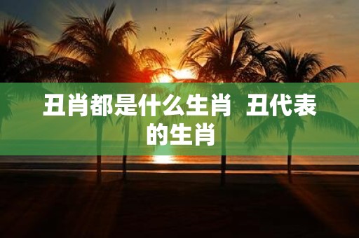 丑肖都是什么生肖 丑代表的生肖