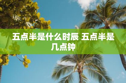 五点半是什么时辰 五点半是几点钟