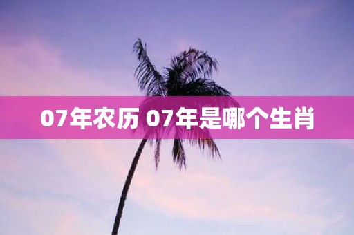 07年农历 07年是哪个生肖