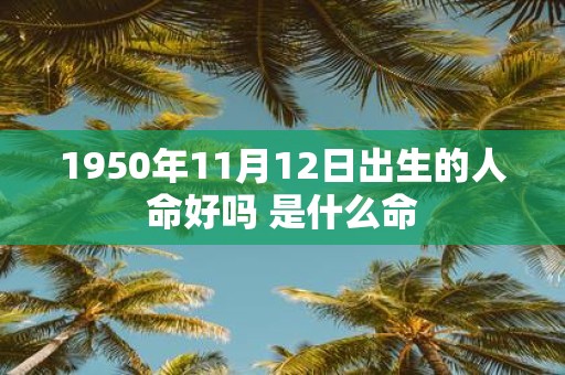1950年11月12日出生的人命好吗 是什么命
