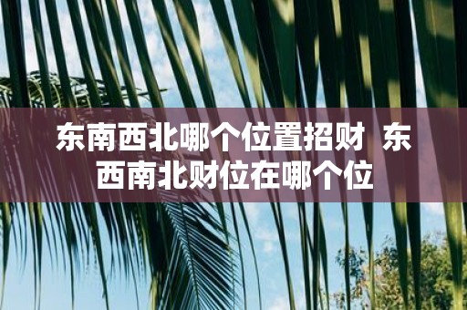 东南西北哪个位置招财 东西南北财位在哪个位