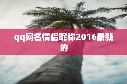 qq网名情侣昵称2016最新的