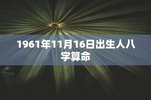 1961年11月16日出生人八字算命