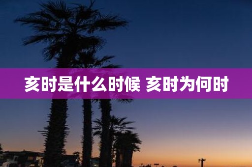 亥时是什么时候 亥时为何时