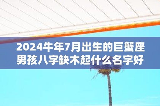 2025牛年7月出生的巨蟹座男孩八字缺木起什么名字好