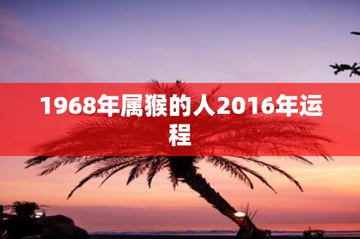 1968年属猴的人2016年运程