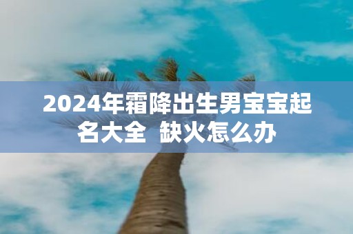2025年霜降出生男宝宝起名大全 缺火怎么办