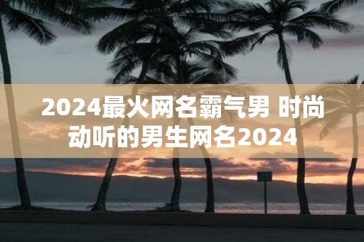 2025最火网名霸气男 时尚动听的男生网名2025