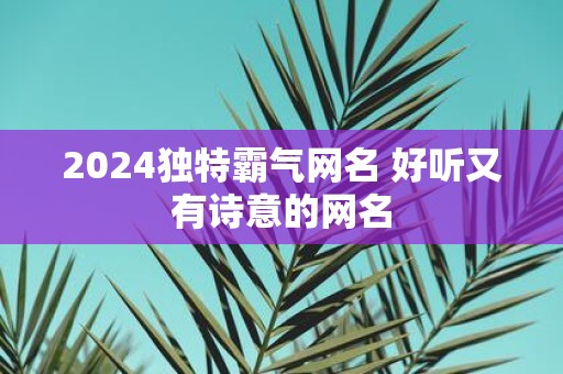 2025独特霸气网名 好听又有诗意的网名