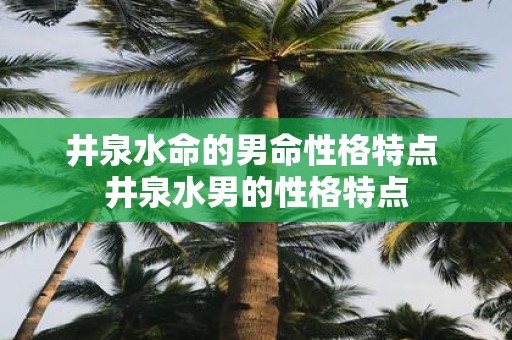 井泉水命的男命性格特点 井泉水男的性格特点