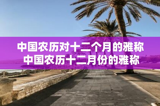 中国农历对十二个月的雅称 中国农历十二月份的雅称是什么