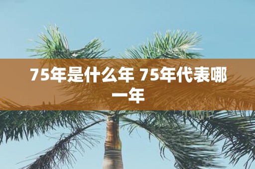 75年是什么年 75年代表哪一年