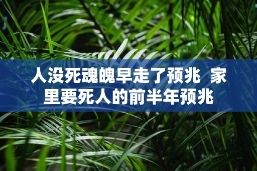 人没死魂魄早走了预兆 家里要死人的前半年预兆