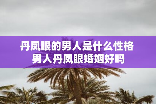 丹凤眼的男人是什么性格 男人丹凤眼婚姻好吗
