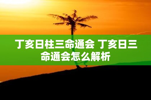 丁亥日柱三命通会 丁亥日三命通会怎么解析