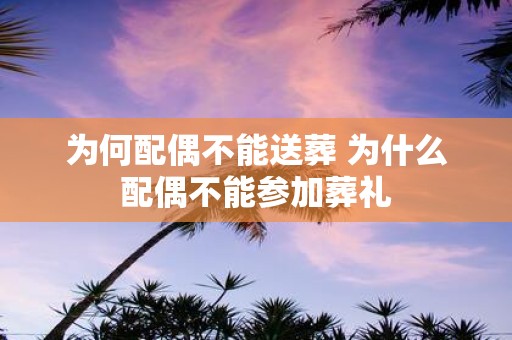 为何配偶不能送葬 为什么配偶不能参加葬礼
