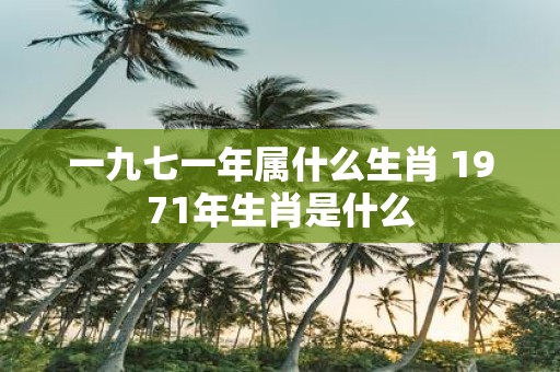 一九七一年属什么生肖 1971年生肖是什么