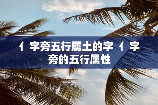 亻字旁五行属土的字 亻字旁的五行属性