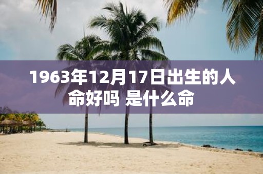 1963年12月17日出生的人命好吗 是什么命