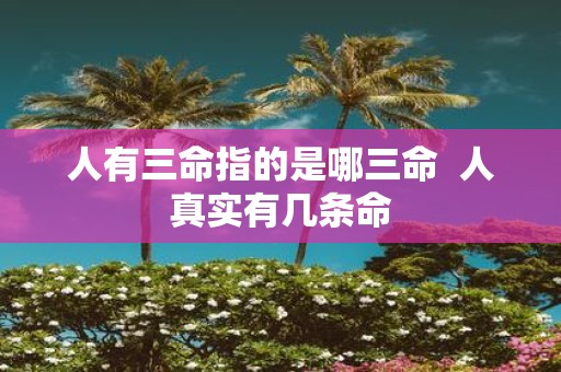 人有三命指的是哪三命 人真实有几条命
