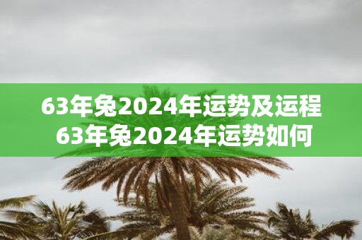 63年兔2025年运势及运程 63年兔2025年运势如何