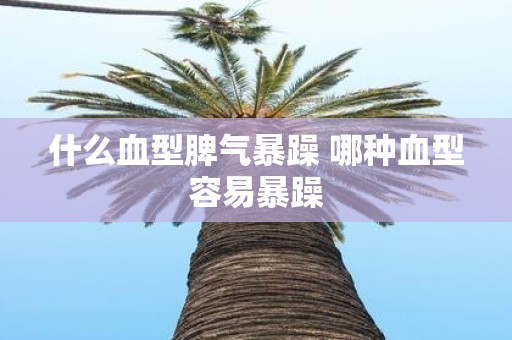 什么血型脾气暴躁 哪种血型容易暴躁