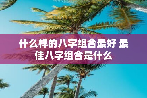 什么样的八字组合最好 最佳八字组合是什么