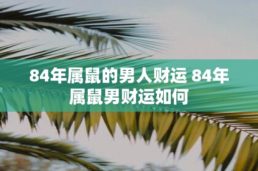 84年属鼠的男人财运 84年属鼠男财运如何