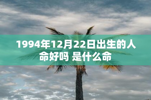 1994年12月22日出生的人命好吗 是什么命
