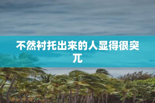 不然衬托出来的人显得很突兀