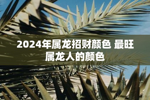 2025年属龙招财颜色 最旺属龙人的颜色