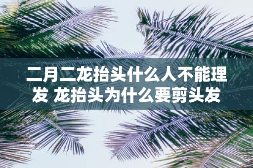 二月二龙抬头什么人不能理发 龙抬头为什么要剪头发