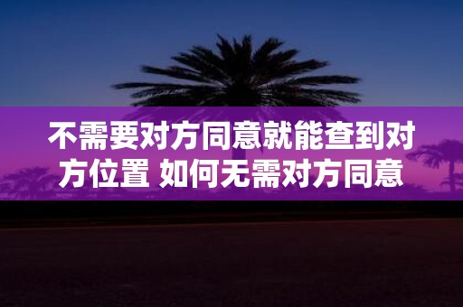 不需要对方同意就能查到对方位置 如何无需对方同意查到其位置